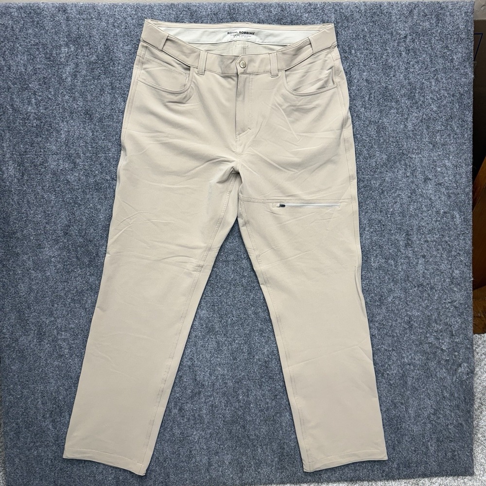 Royal Robbins active fit pants men's size 38 38x32 khaki stretch outdoor